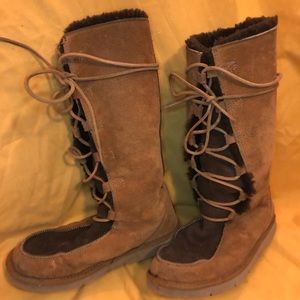 Ugg Australia Boots Lace Up Brown 6